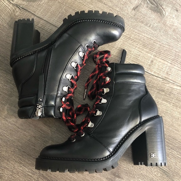 Sam Edelman Sade Carolena High Heel Hiker Lace Up Boots - Picture 2 of 9